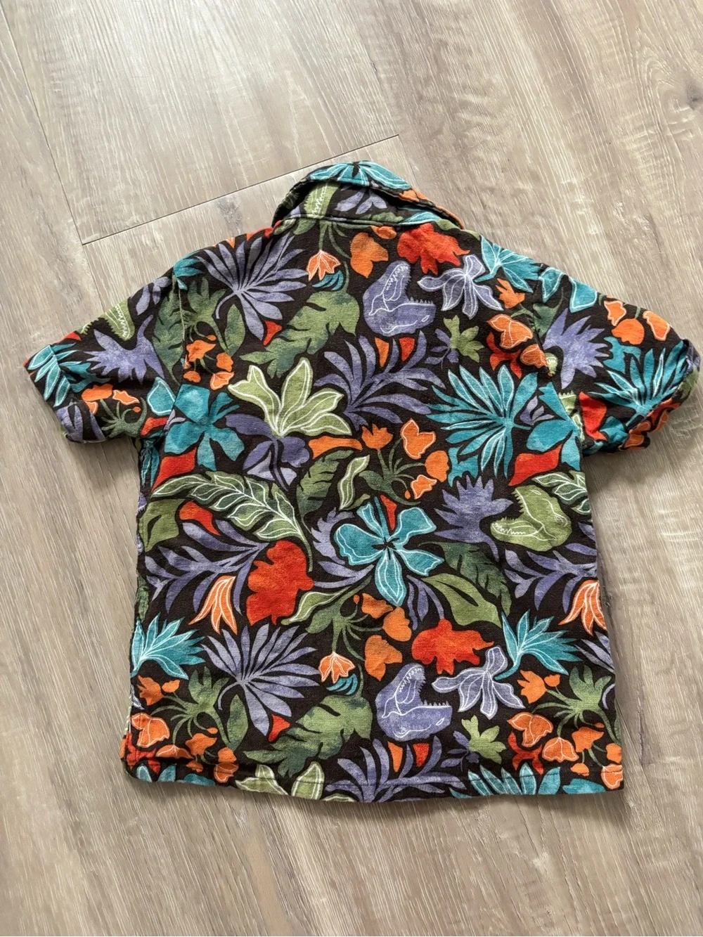 Tropical Floral kids Short Sleeve Button-Down Shirt